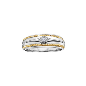 AM204 OUT OF STOCK, PLEASE ALLOW 3-4 WEEKS FOR DELIVERY 10K White & Yellow Gold & 0.06CT TW Canadian Diamond Ring