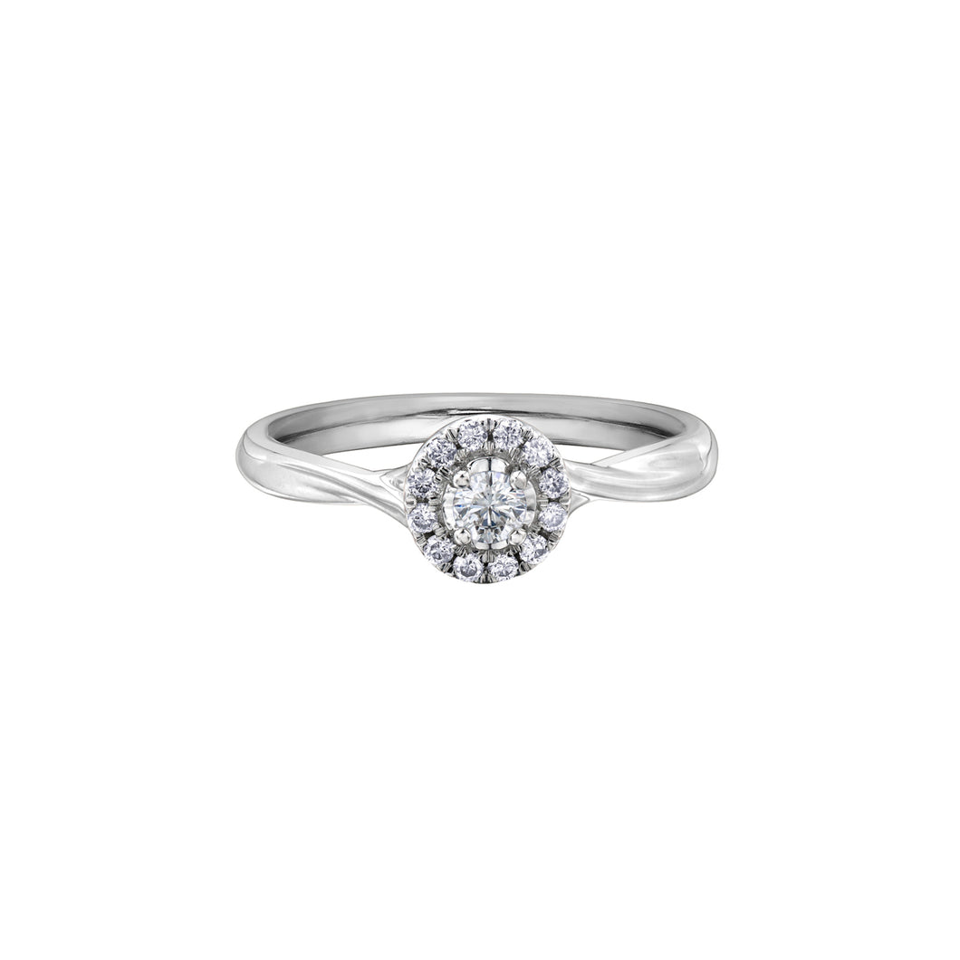 AM363W20 OUT OF STOCK PLEASE ALLOW 3-4 WEEKS FOR DELIVERY 10K White Gold .20CT TW Canadian Diamond Ring