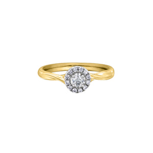 AM363YW20 OUT OF STOCK PLEASE ALLOW 3-4 WEEKS FOR DELIVERY 10K Yellow & White Gold .20CT TW Canadian Diamond Ring