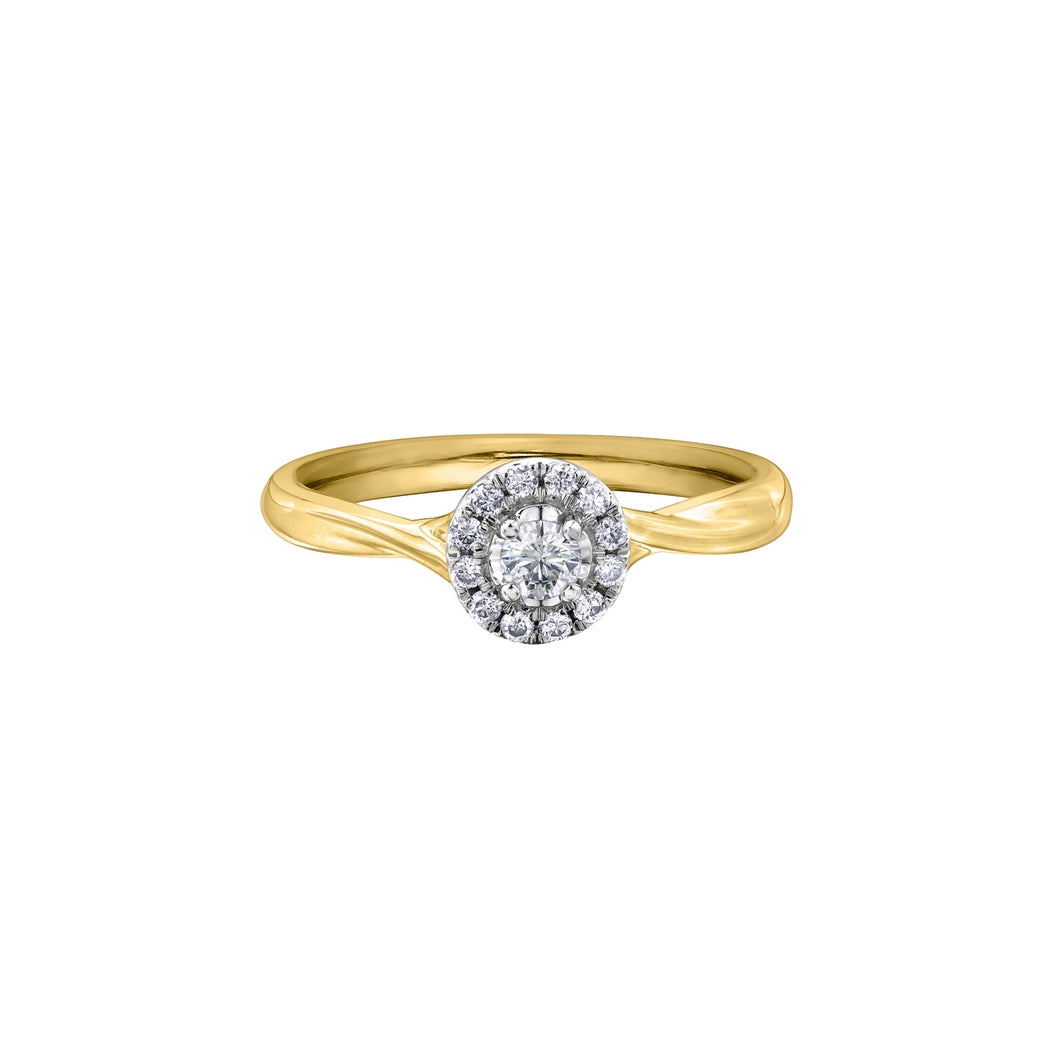 AM363YW20 10K Yellow & White Gold .20CT TW Canadian Diamond Ring