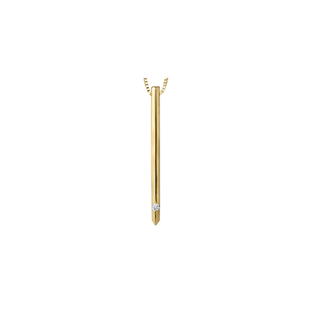 AM385 10KT Yellow Gold .03CT TW Canadian Diamond Pendant