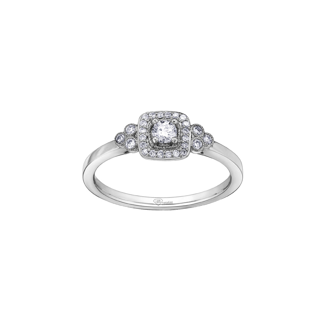 AM399W20 10KT White Gold .23CT TW Canadian Diamond Ring