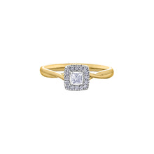 Load image into Gallery viewer, AM423YW20 10K Yellow &amp; White Gold .20CT TW Princess Cut Canadian Diamond Ring
