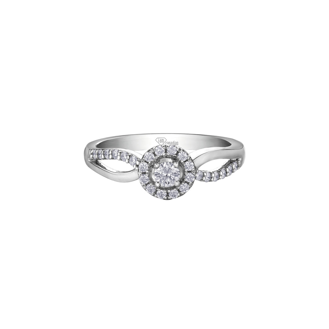 AM429 10KT White Gold .31CT TW Canadian Diamond Ring