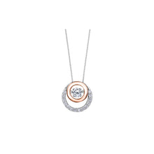 Load image into Gallery viewer, AM436 10KT White &amp; Rose Gold .21CT TW Dancing Canadian Diamond Pendant
