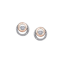 Load image into Gallery viewer, AM495WR20 OUT OF STOCK PLEASE ALLOW 3-4 WEEKS FOR DELIVERY 10KT Rose &amp; White Gold .20CT TW Canadian Dancing Diamond Stud Earrings
