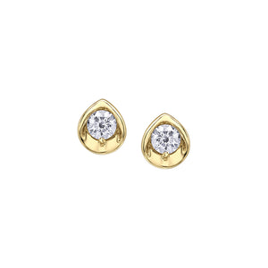 AM568Y10 10K Yellow Gold 0.10CT TW Canadian Diamond Earrings