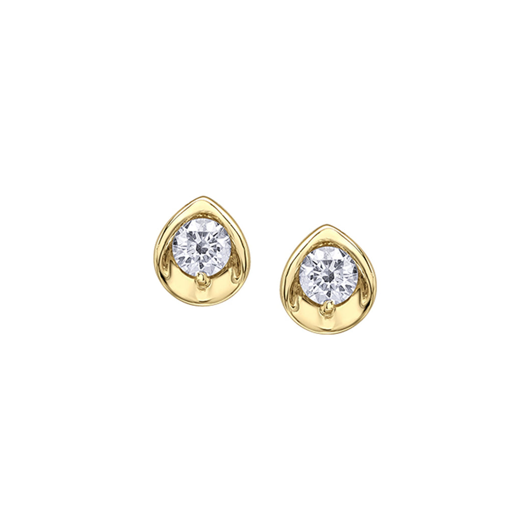 AM568Y10 10K Yellow Gold 0.10CT TW Canadian Diamond Earrings