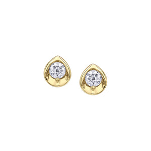 AM568Y20 10K Yellow Gold 0.20CT TW Canadian Diamond Earrings