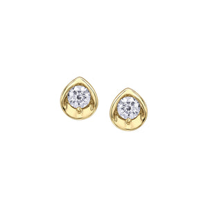 AM568Y15 OUT OF STOCK, PLEASE ALLOW 3-4 WEEKS FOR DELIVERY  10K Yellow Gold 0.15CT TW Canadian Diamond Earrings