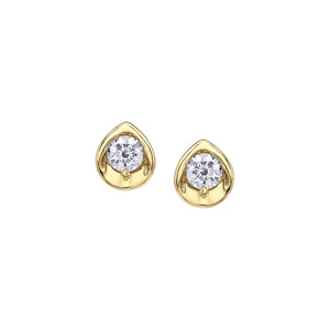 AM568Y15 10K Yellow Gold 0.15CT TW Canadian Diamond Earrings