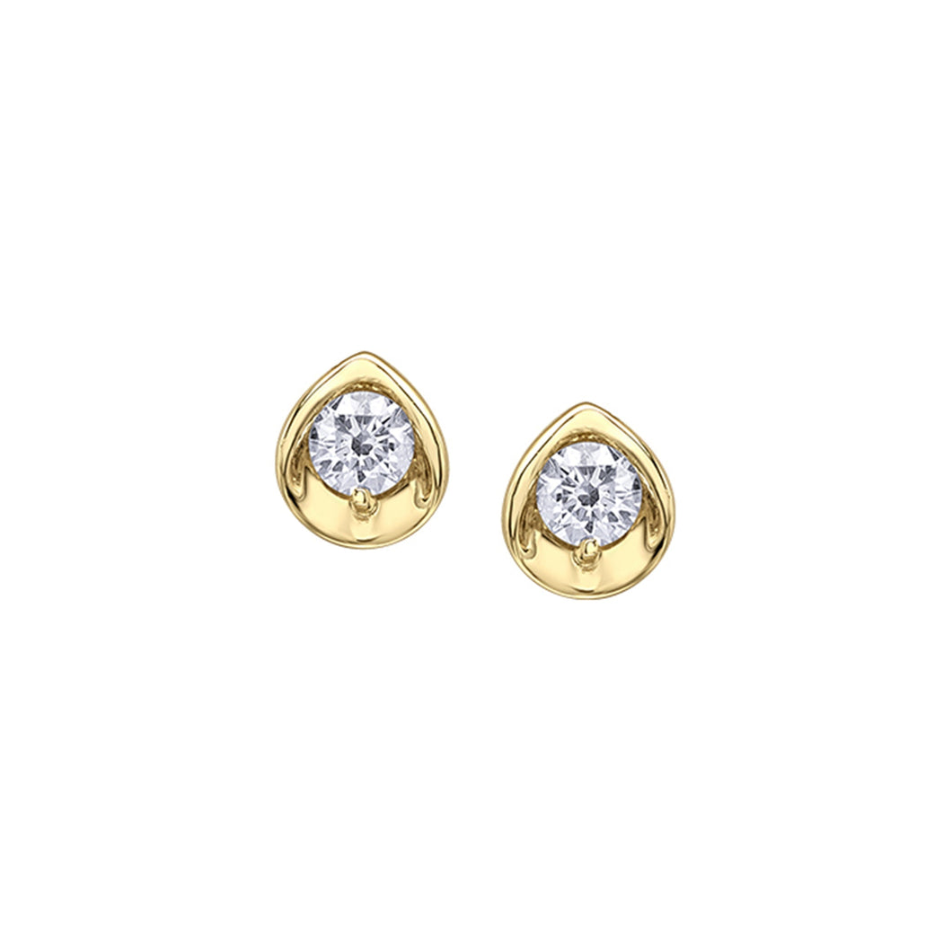 AM568Y15 OUT OF STOCK, PLEASE ALLOW 3-4 WEEKS FOR DELIVERY  10K Yellow Gold 0.15CT TW Canadian Diamond Earrings