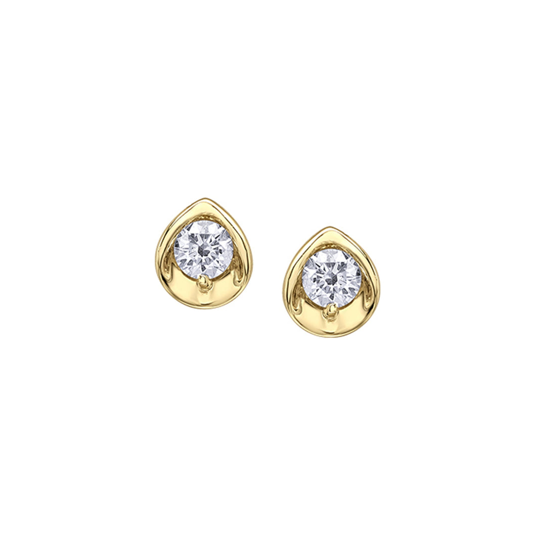 AM568Y15 10K Yellow Gold 0.15CT TW Canadian Diamond Earrings