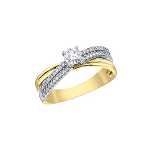 AM574YW50 14K Yellow & White Gold .52CT TW Canadian Diamond Ring