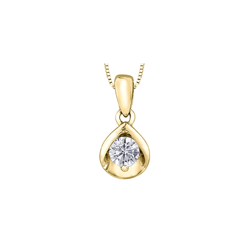 AM576Y10 10K Yellow Gold 0.10CT TW Canadian Diamond Pendant