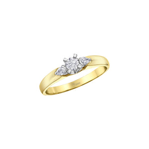 AM591YW25 OUT OF STOCK PLEASE ALLOW 3-4 WEEKS FOR DELIVERY 10KT Yellow Gold .25CT TW Canadian Diamond Ring