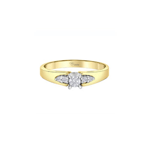 AM597 OUT OF STOCK, PLEASE ALLOW 3-4 WEEKS FOR DELIVERY 10KT Yellow & White Gold .13CT TW Canadian Diamond Ring