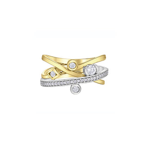 AM606 14KT Yellow & White Gold .44CT TW Canadian Diamond Ring