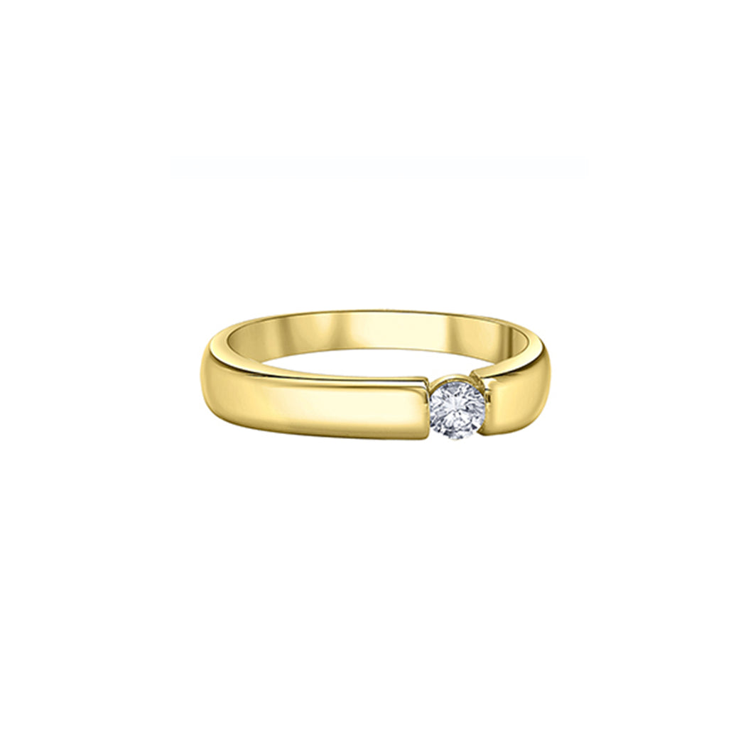 AM608 10KT Yellow Gold .15CT TW Canadian Diamond Ring
