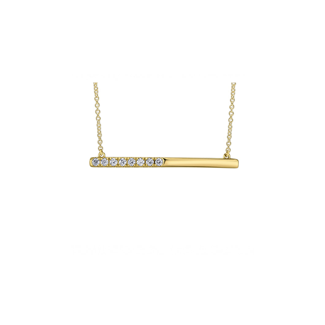 AM615 10KT Yellow Gold .24ct tw Canadian Diamond Bar Pendant