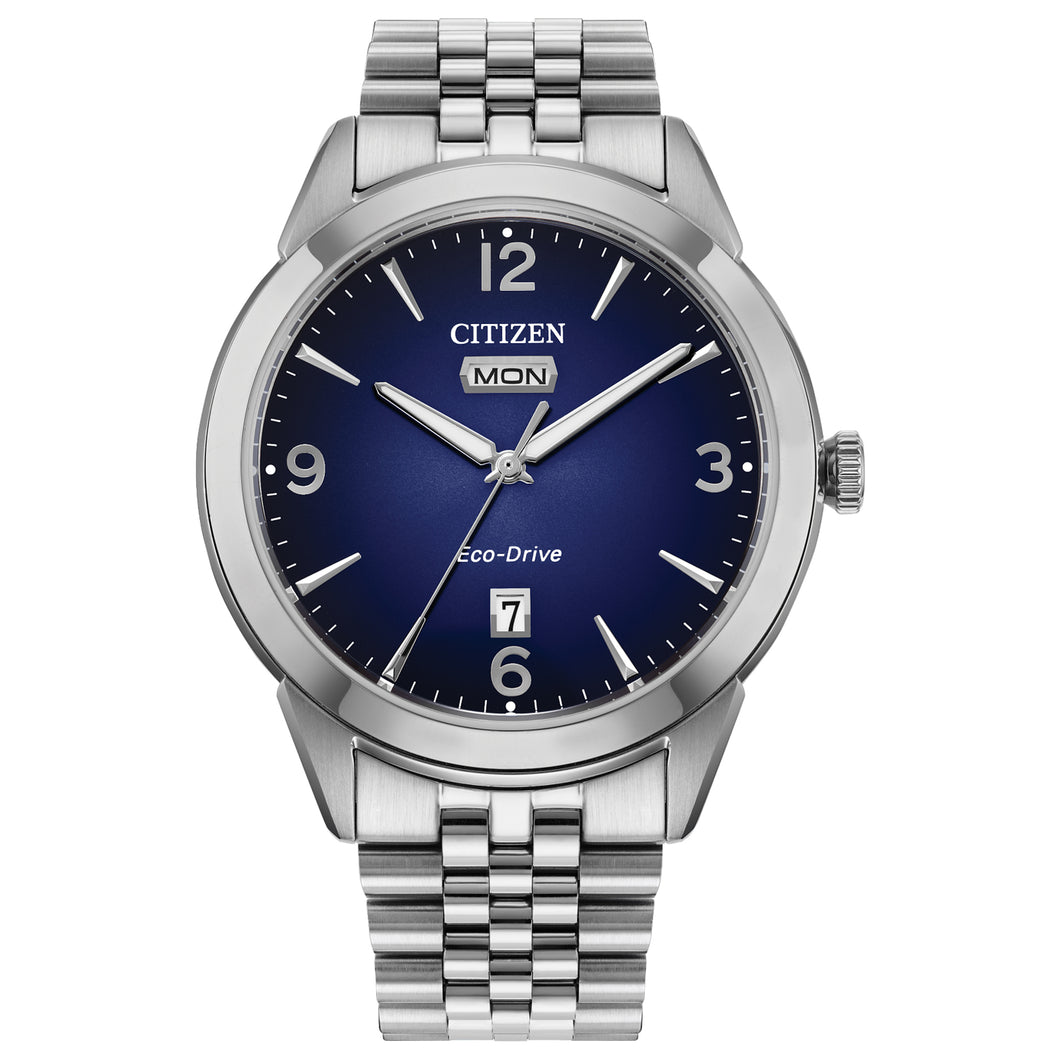 410223 CITIZEN®'s ECO-DRIVE Stainless Steel Blue Dial with Date