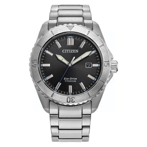 410208 CITIZEN® Eco-Drive Titanium Watch with Black Dial