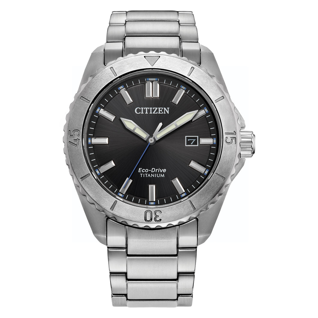 410208 CITIZEN® Eco-Drive Titanium Watch with Black Dial
