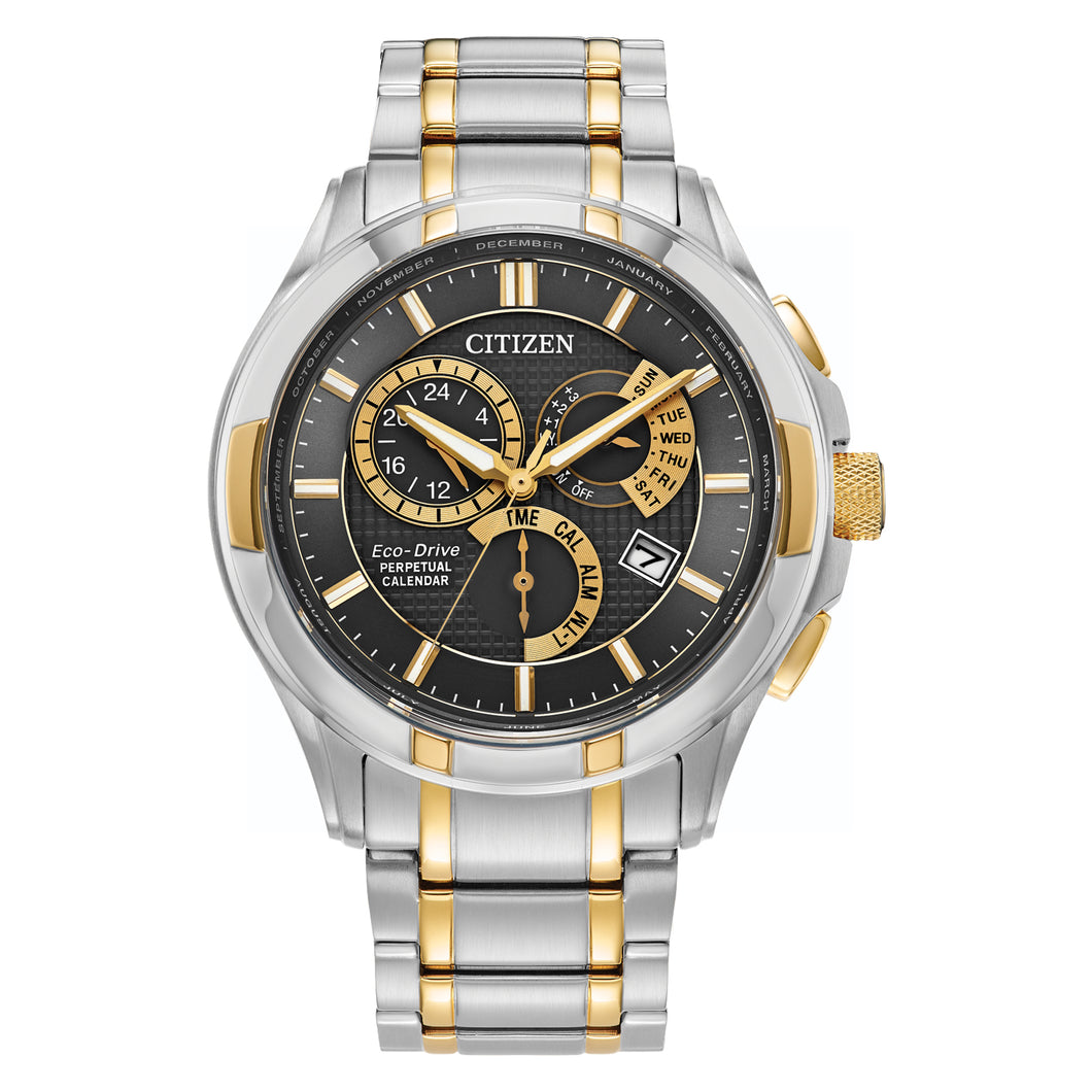 410204 CITIZEN GENTS ECO-DRIVE Two Tone Stainless Steel Calibre 8700 Perpetual Calendar Chronograph