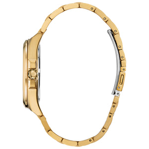 410221 CITIZEN® Peyten Eco-Drive Gold Tone Stainless-Steel Watch With Blue Face, 8 Diamonds & Date