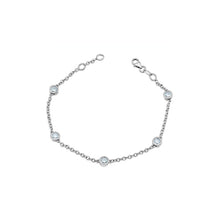 Load image into Gallery viewer, 160061 10KT White Gold 1.00CT TW LAB GROWN Diamond Bezel Station Bracelet
