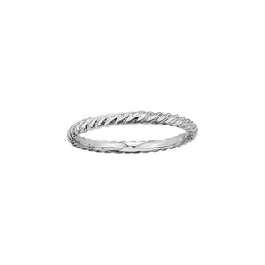 220314 10KT White Gold Rope Ring
