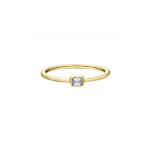 Load image into Gallery viewer, 030568 10KT Yellow Gold .10CT TW Bezel Set Emerald Cut Diamond Ring
