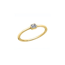 Load image into Gallery viewer, 030568 10KT Yellow Gold .10CT TW Bezel Set Emerald Cut Diamond Ring
