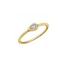 Load image into Gallery viewer, 030571 10KT Yellow Gold .10CT TW Bezel Set Pear Shape Diamond Ring

