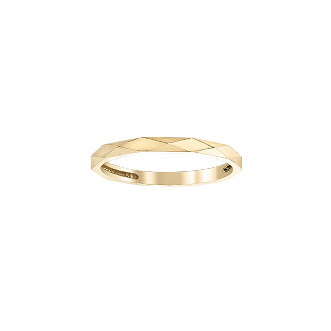 220321 10KT Yellow Gold Bevel Design Ring
