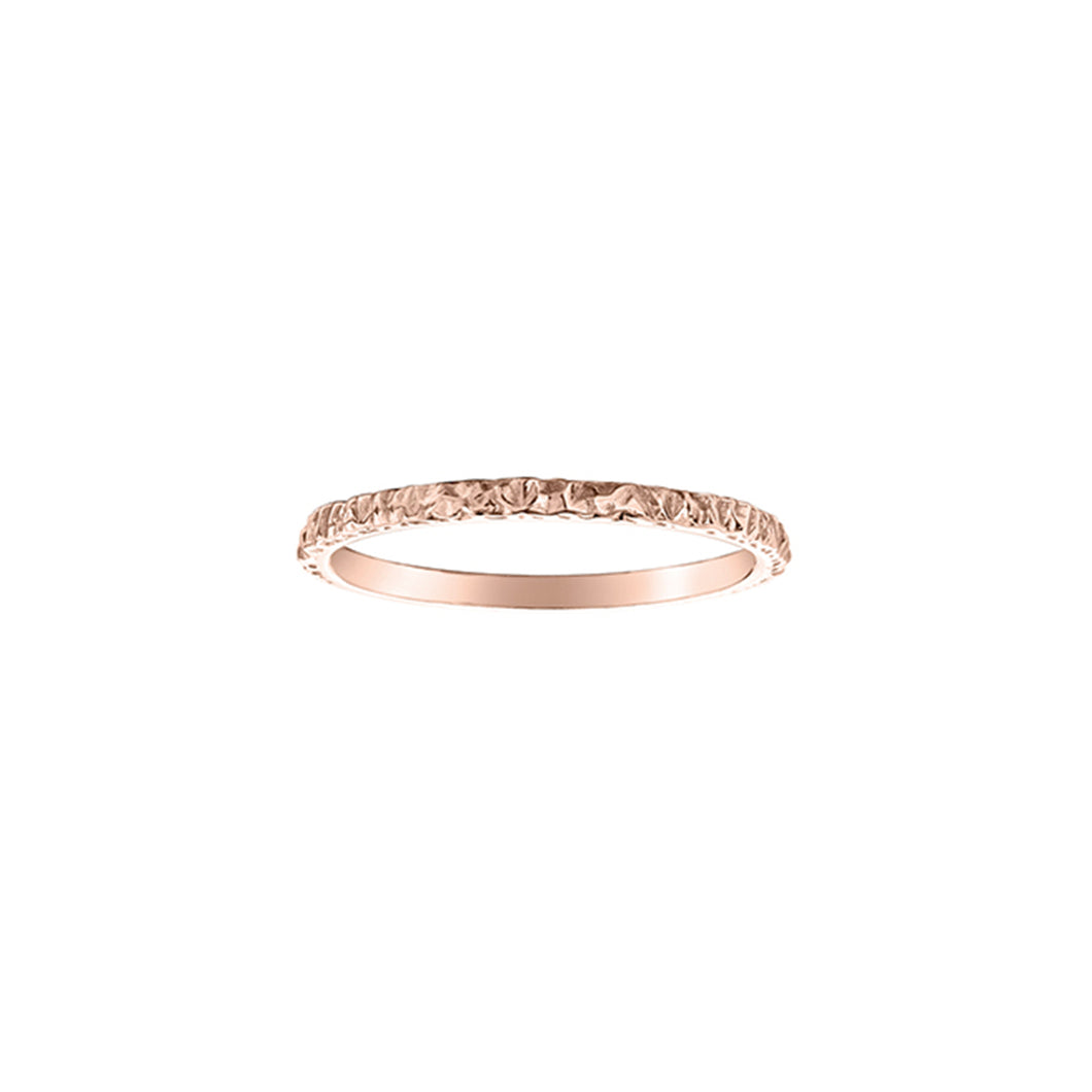 220323 OUT OF STOCK, PLEASE ALLOW 3-4 WEEKS FOR DELIVERY 10KT Rose Gold Rock Surface Ring