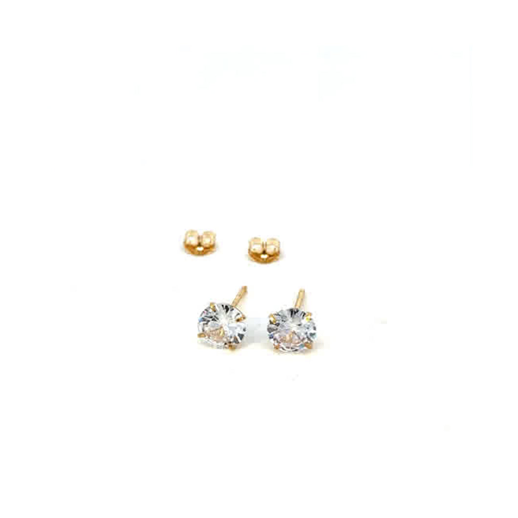 232219 14K Yellow Gold Cubic Zirconia Stud Earrings