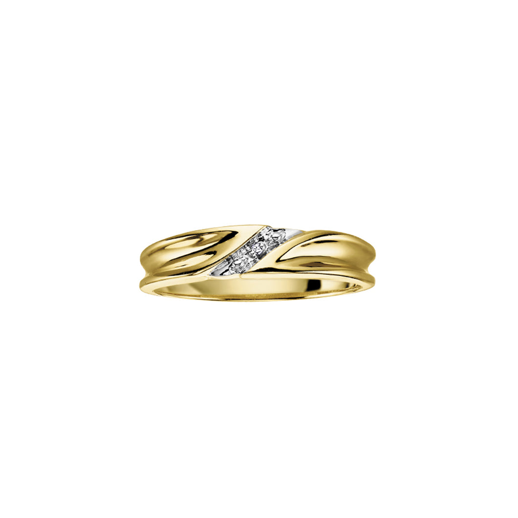 130546  10KT Yellow & White Gold .005CT TW Diamond Ring