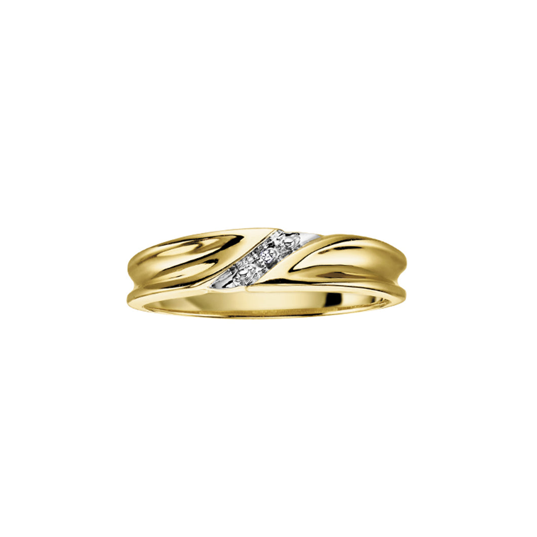 120345 10KT Yellow & White Gold .005CT TW Diamond Ring
