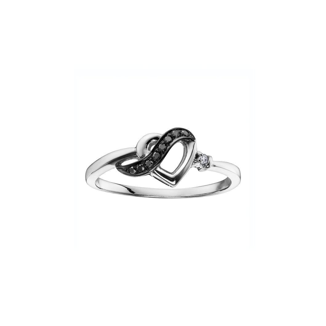 030145 OUT OF STOCK PLEASE ALLOW 3-4 WEEKS FOR DELIVERY 10KT White Gold .05CT TW Enhanced Black Diamond Ring