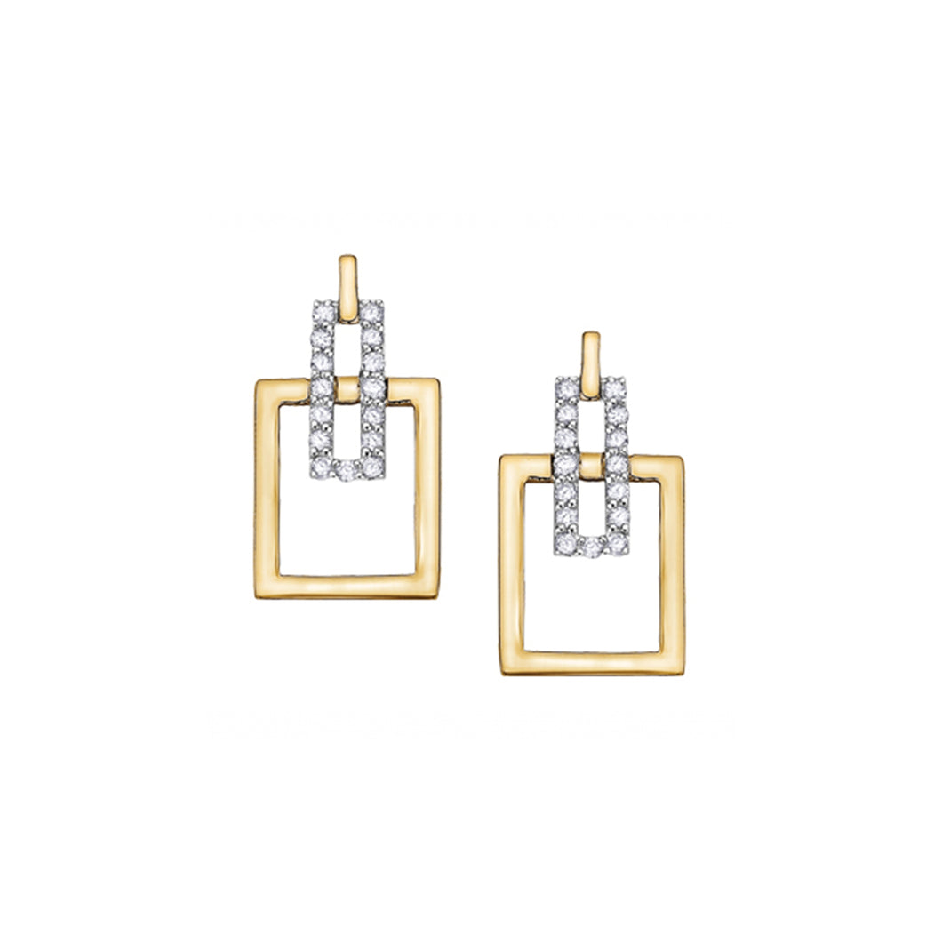 151270 10K Yellow & White Gold 0.20ct tw Diamond Earrings