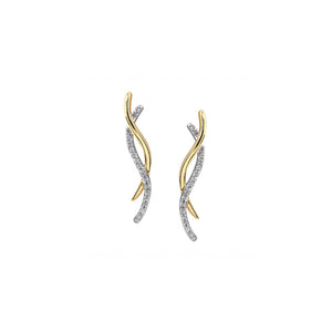 151293 10KT Yellow & White Gold .20CT TW Diamond Earrings