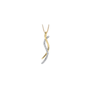 141713 10KT White & Yellow Gold and 0.12CT TW Diamond Pendant