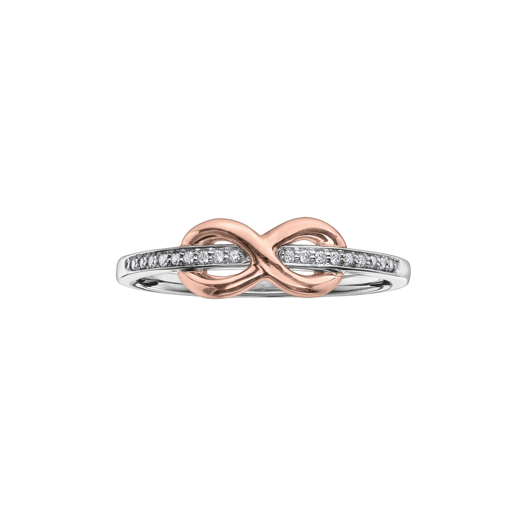 030128 10K White & Rose Gold .05CT TW Infinity Diamond Ring