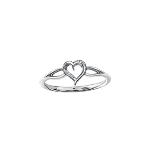 030132 OUT OF STOCK, PLEASE ALLOW 3-4 WEEKS FOR DELIVERY 10KT White Gold .01CT TW Diamond Heart Ring