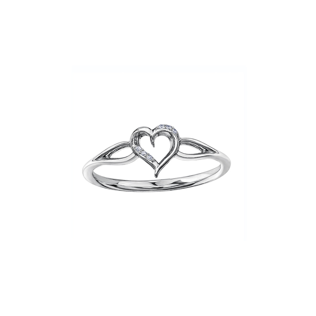 030132 OUT OF STOCK, PLEASE ALLOW 3-4 WEEKS FOR DELIVERY 10KT White Gold .01CT TW Diamond Heart Ring