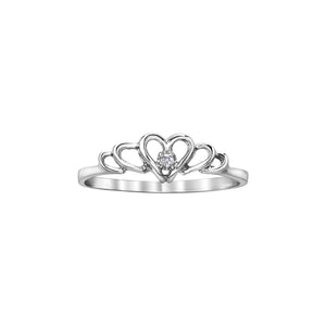 030106 OUT OF STOCK PLEASE ALLOW 3-4 WEEKS FOR DELIVERY 10KT White Gold .01CT TW Diamond Heart Ring