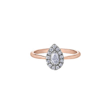 Load image into Gallery viewer, 030178 OUT OF STOCK, PLEASE ALLOW 3-4 WEEKS FOR DELIVERY 10K Rose &amp; White Gold .20CT TW Diamond Ring with Pear Center Diamond
