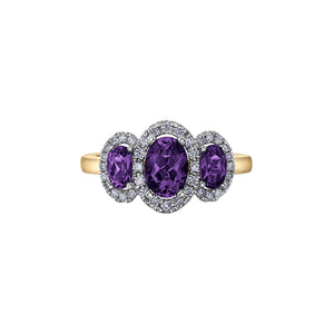 060008 OUT OF STOCK PLEASE ALLOW 3-4 WEEKS FOR DELIVERY 10KT Yellow & White Gold Amethyst & .25CT TW Diamond Ring