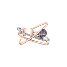 Load image into Gallery viewer, 060082 10KT Rose &amp; White Gold Tanzanite &amp; .06CT TW Diamond Ring
